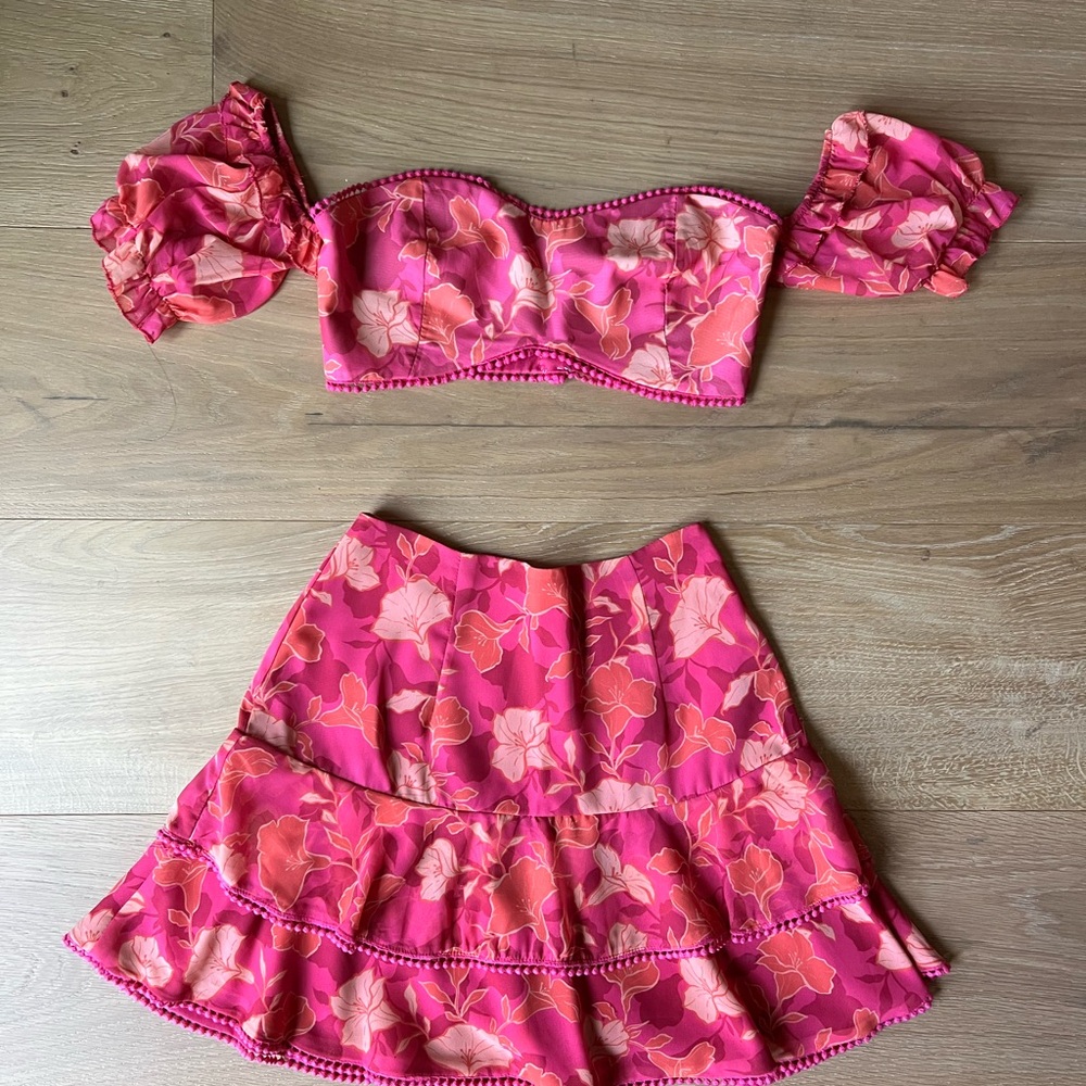 Showpo Pink Floral Two-Piece Set